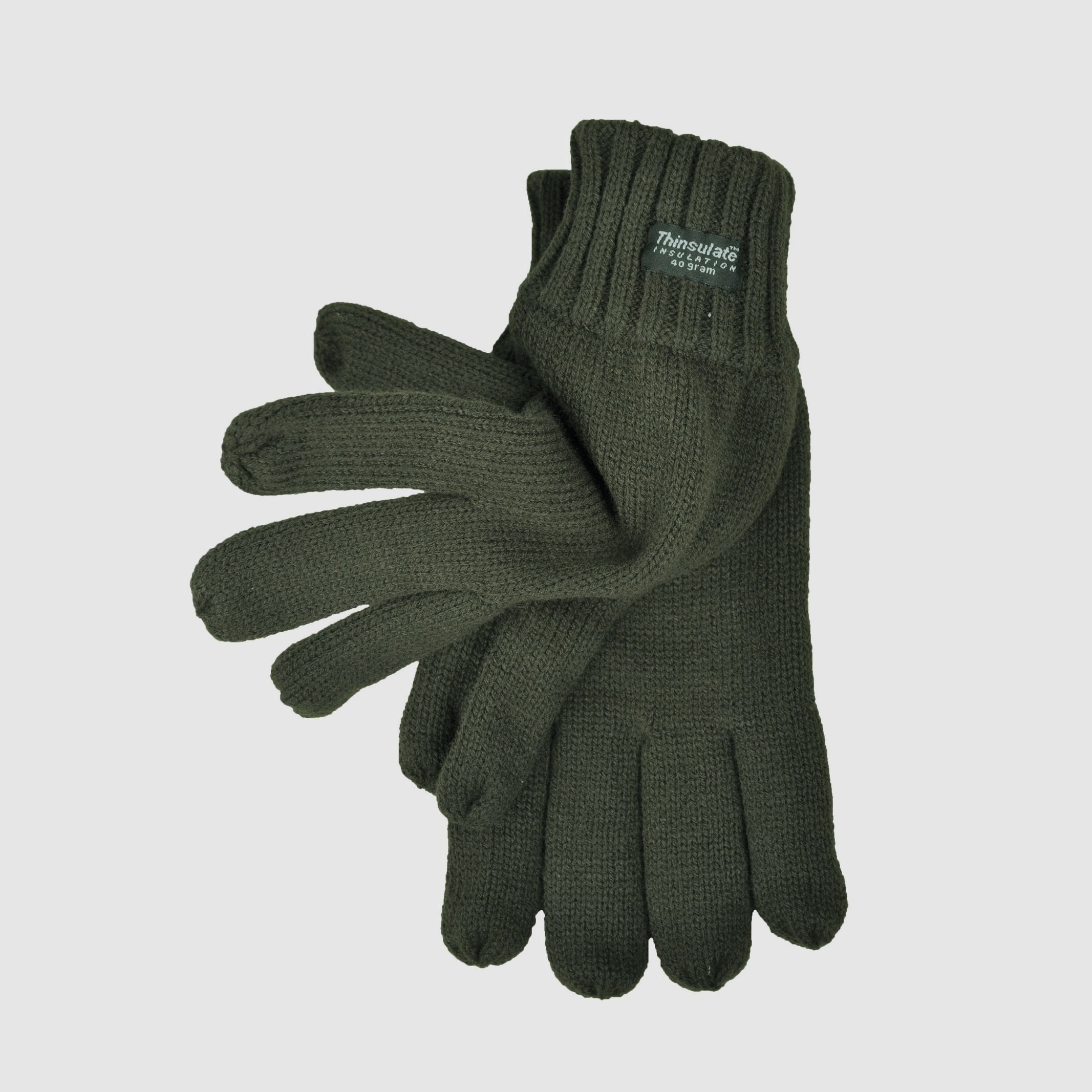 Handschuh Strick oliv Skogen mit Thinsulate