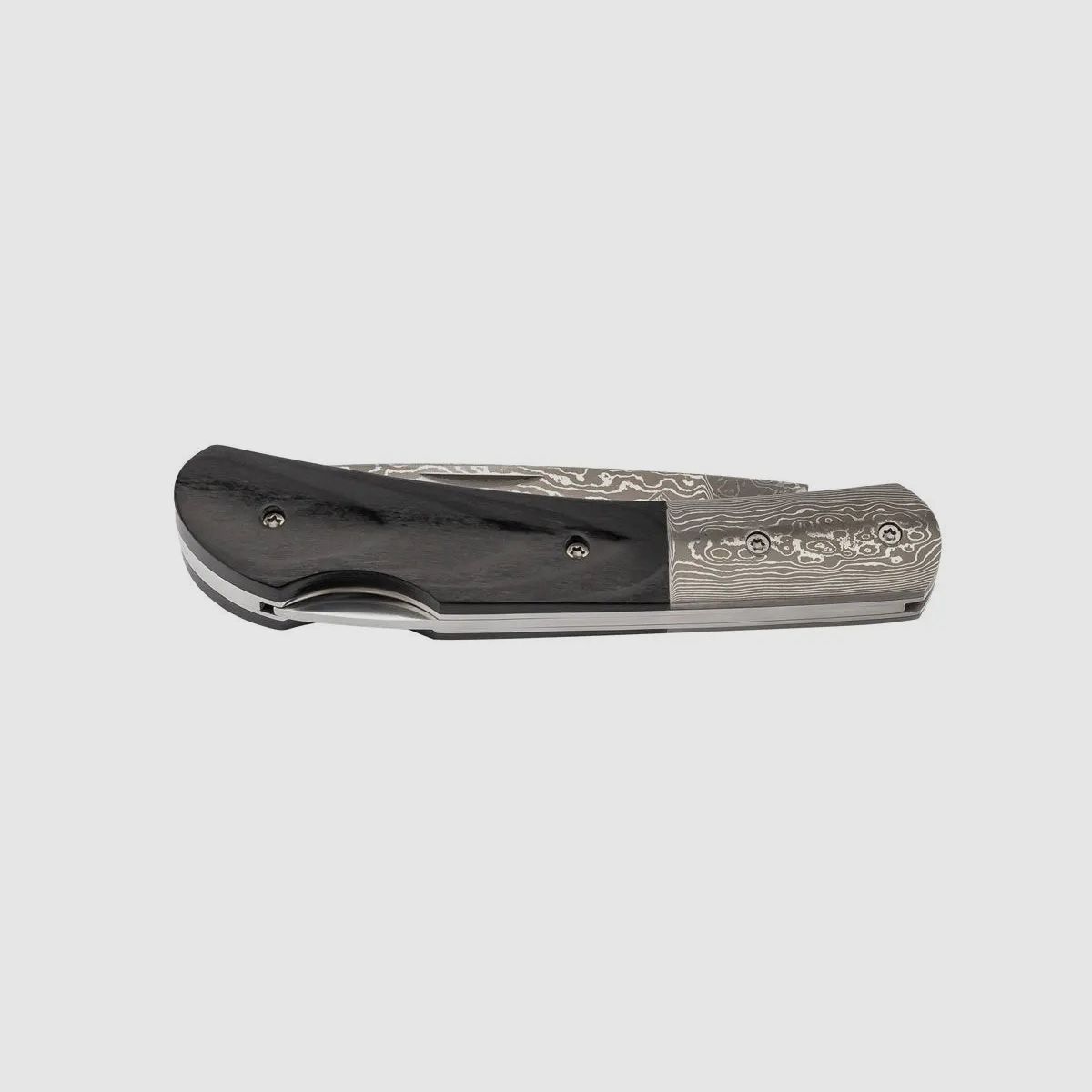 Cuchillo de bolsillo PUMA TEC de damasco, madera de pakkawood
