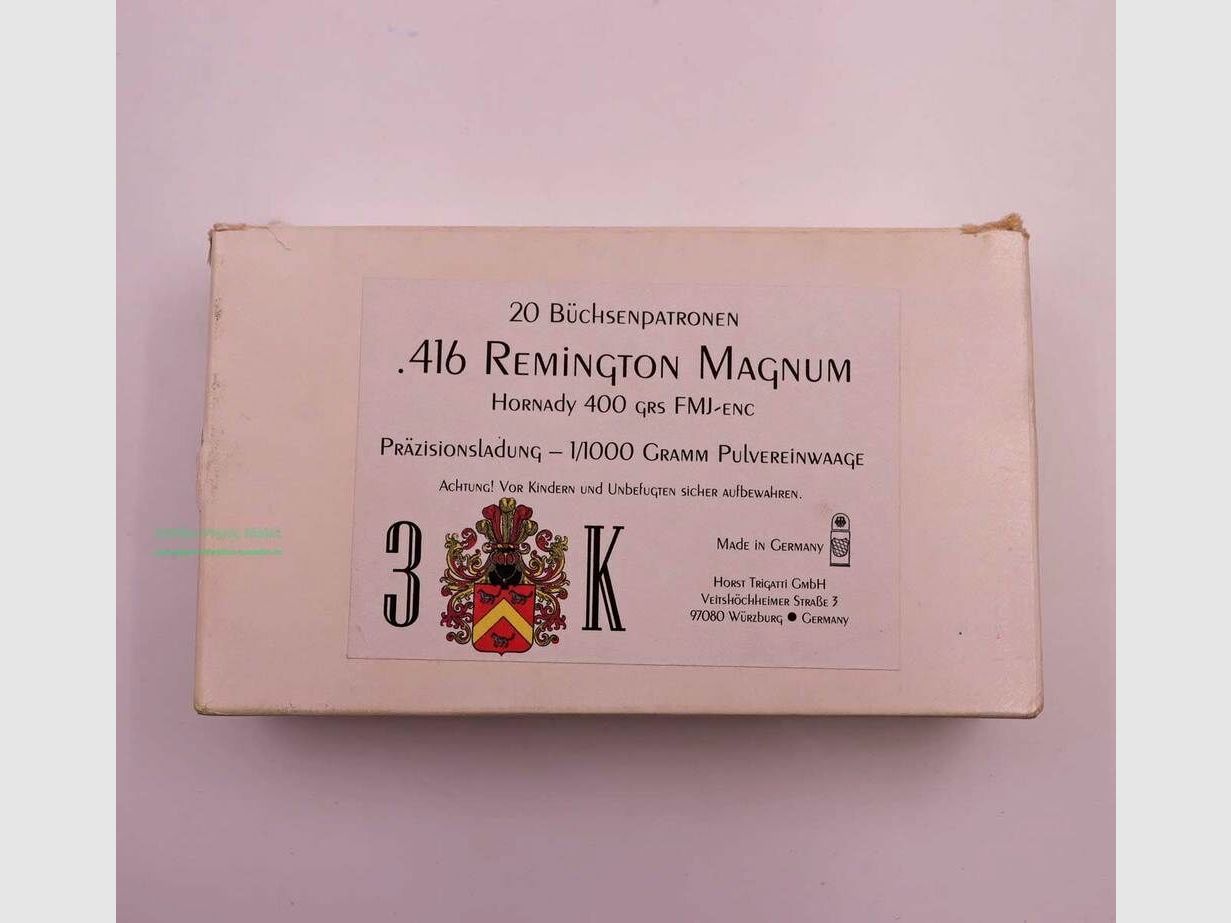 Horst Trigatti, Würzburg Büchsenpatronen