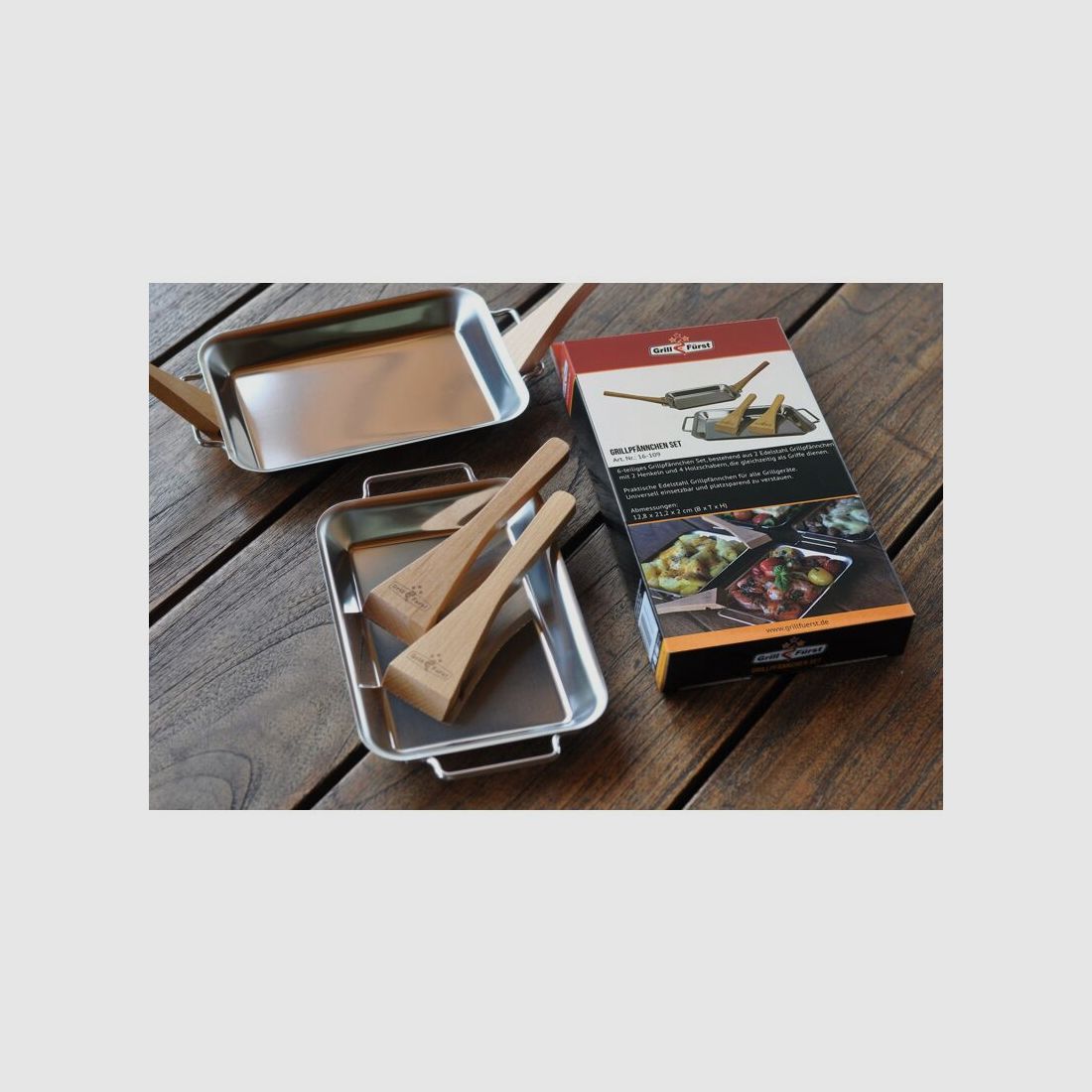 Grillfürst Grillpfännchen 2 Stück mit Doppelgriff