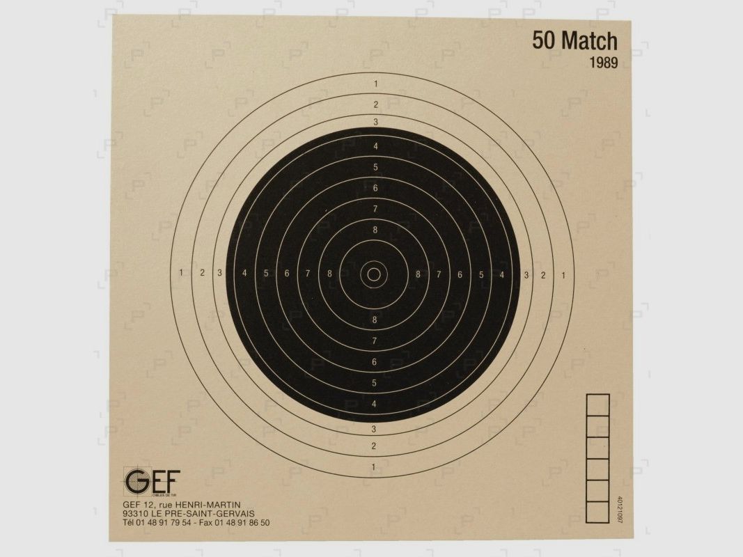 Packung mit 100 Papierschießscheiben GEF C50 MATCH - 20 x 20 cm