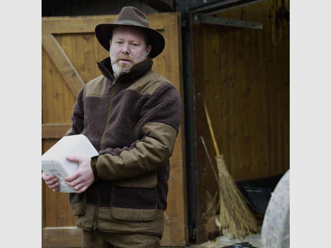 Blaser Sherpa Fleece Jacke dunkelbraun