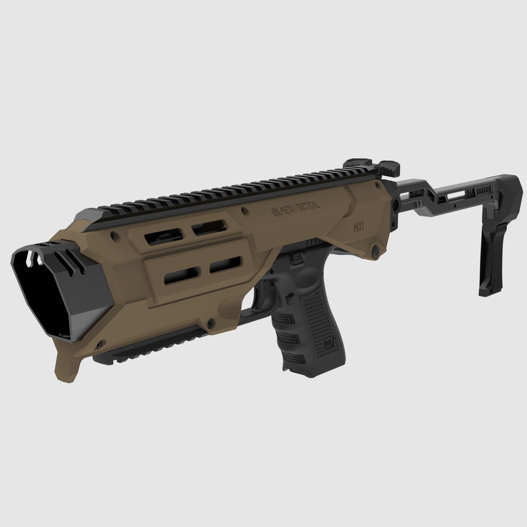 Meta Tactical MX1 TAN Umbausatz für Glock Generation 3, 4, 5 Standard, Kompakt und Subkompakt, Bild 1 von 5