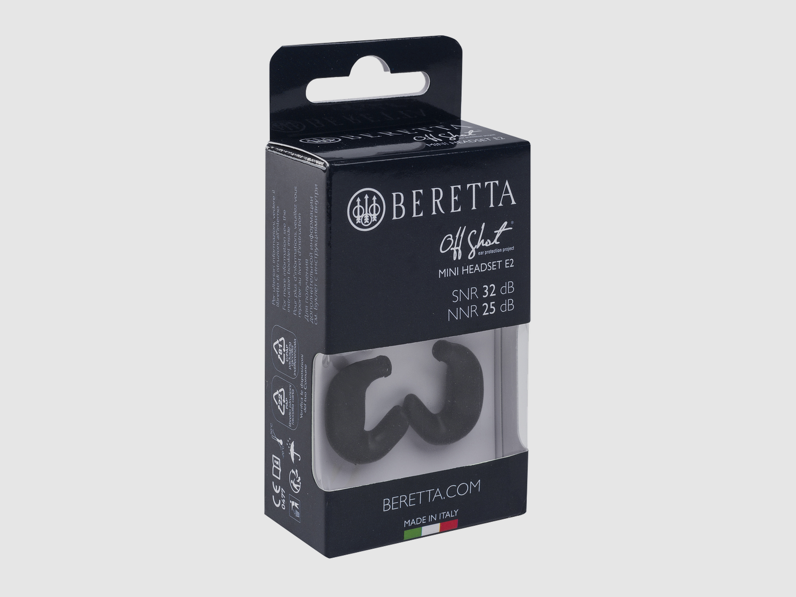 BERETTA Earplugs Mini Headset E2 Black, image 2 of 2