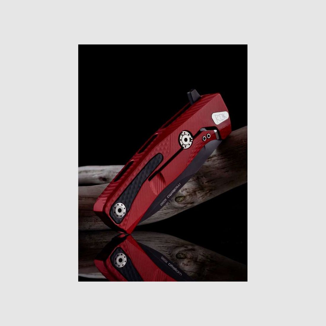 Lionsteel ROK Aluminium Taschenmesser, rot, schwarz