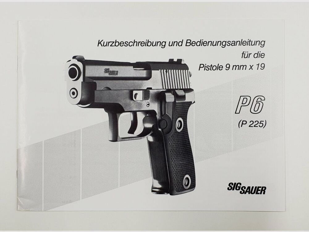 SIG Sauer korte beschrijving en gebruikershandleiding voor het pistool P6 / P225 9mm x 19 in lichte gebruikte staat