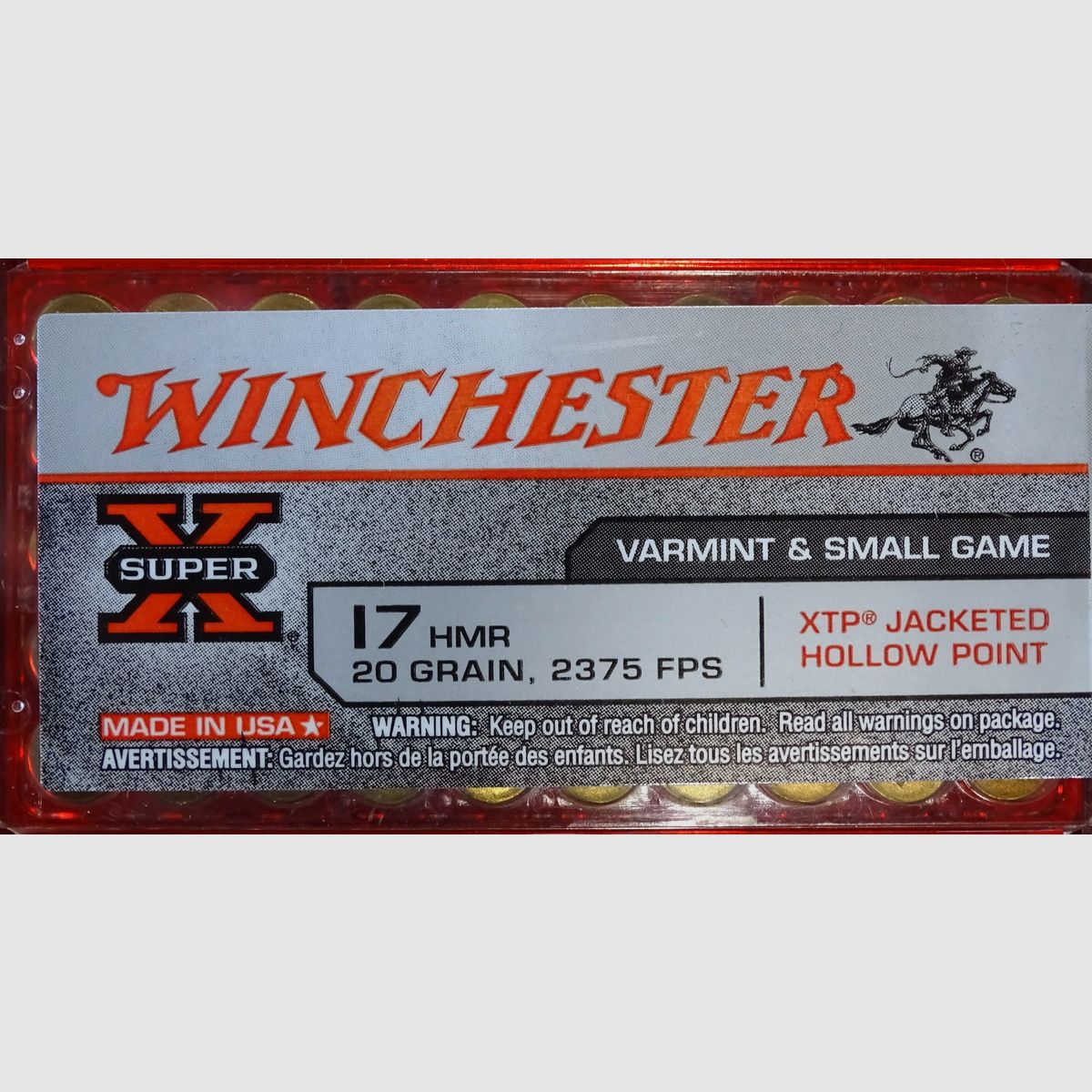 Winchester .17HMR SuperX JHP 20grs - 50 shots