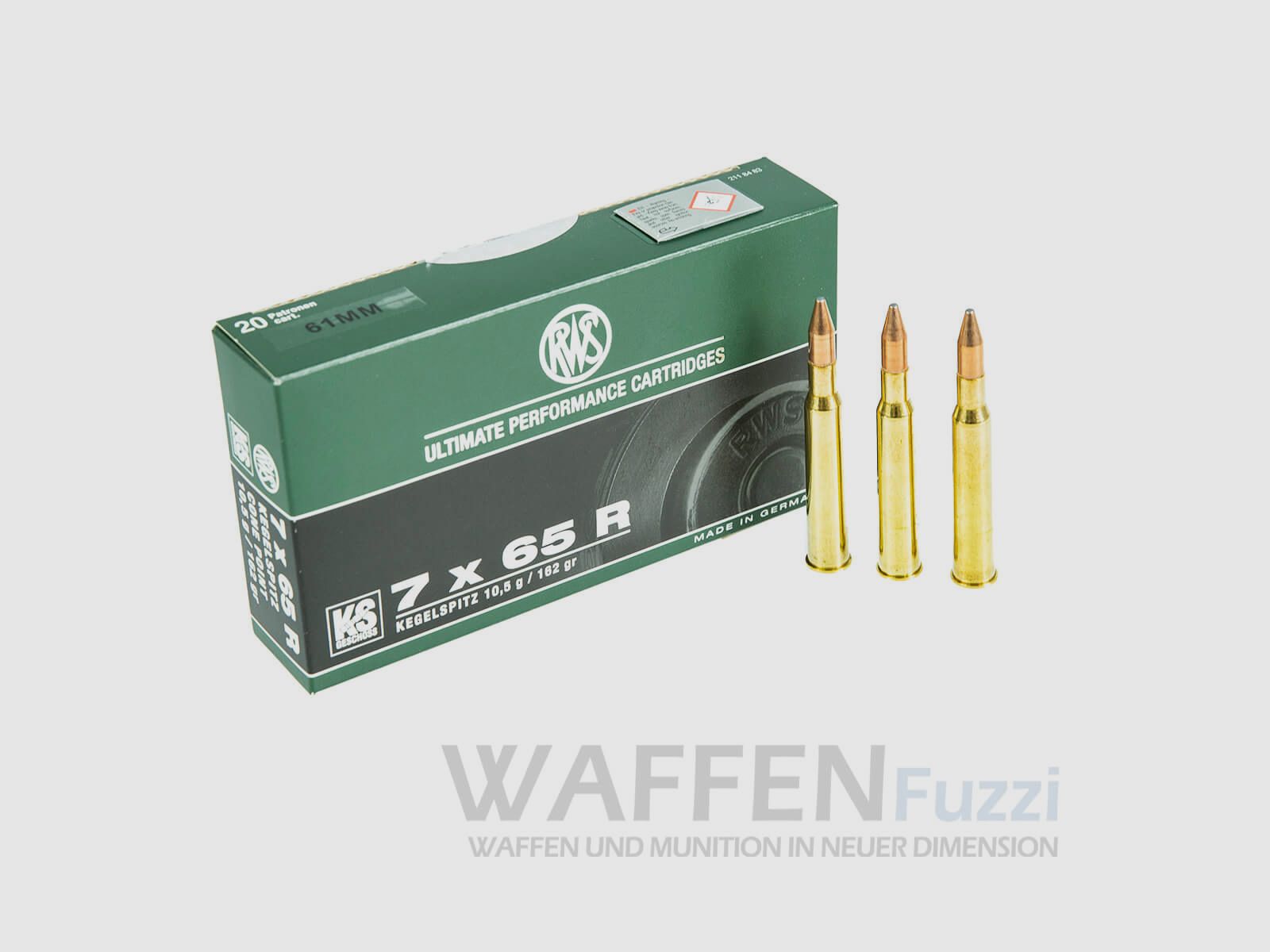 Jagdpatronen RWS Kaliber 7x65R Kegelspitz 162grs