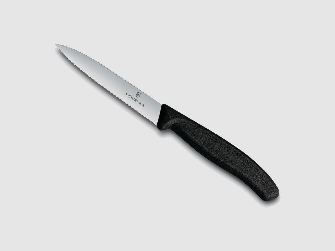 COUTEAU OFFICE VICTORINOX 10CM NOIR A DENTS
