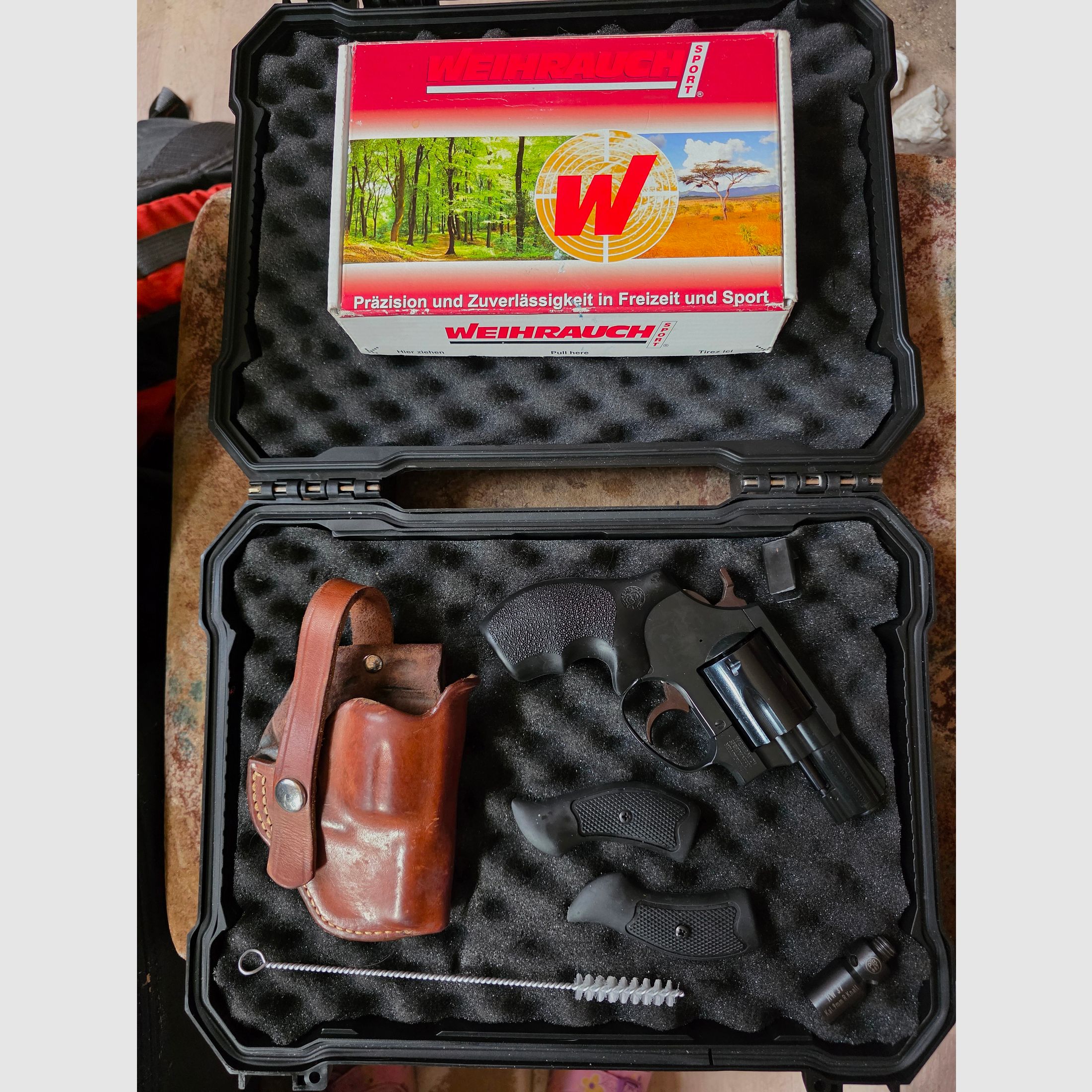 Weihrauch HW 37 con HOGUE BANTAM impugnatura, ROSS ECHTLEDER - HOLSTER, 9mmRK