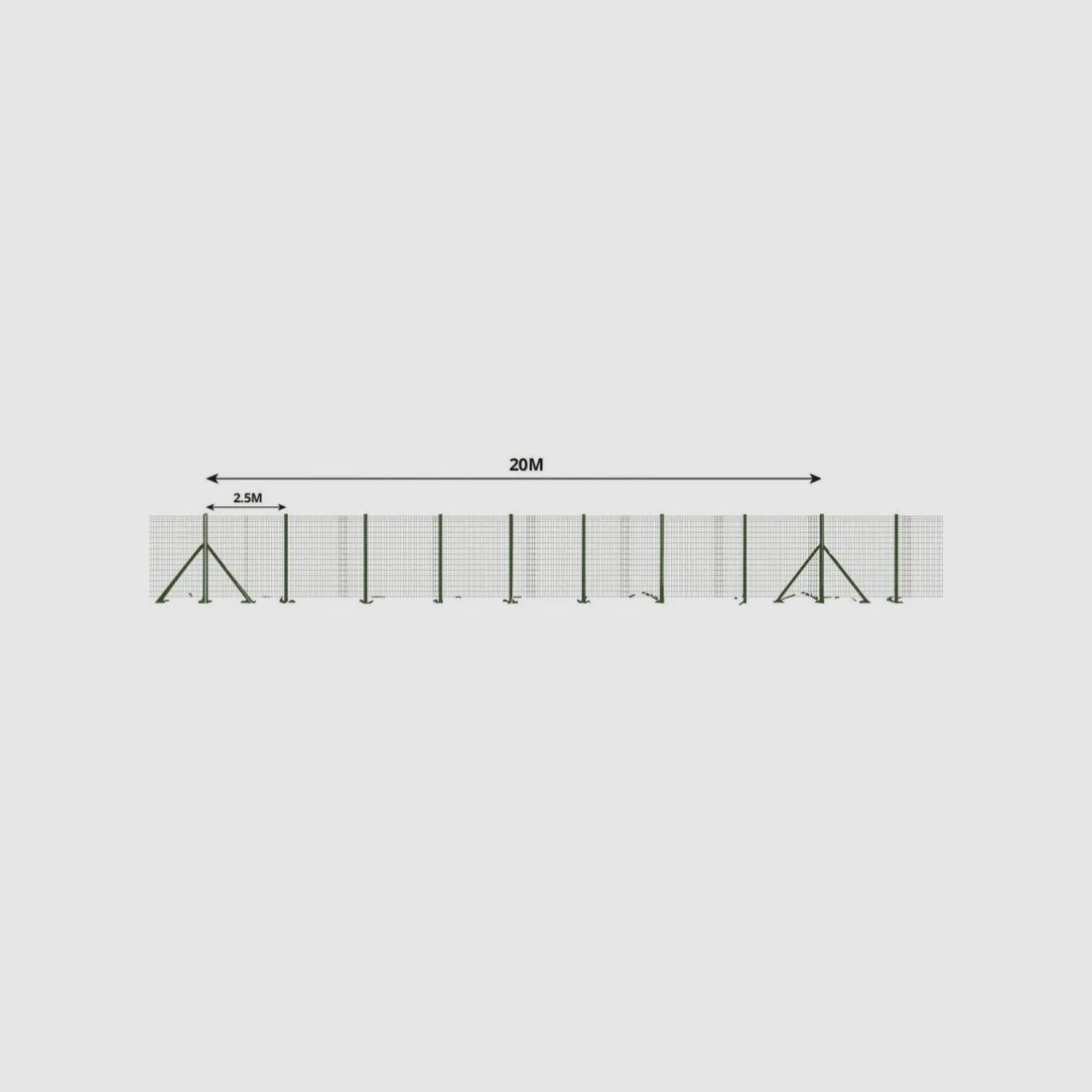 Komplettset 40 m PVC geschweißter Drahtzaunrollen - Maschen 100x50mm - Draht 2,5mm - Höhe 1,20 m, Bild 1 von 13