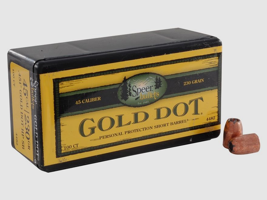 Speer Bullet .45 ACP/.451 230GR Gold Dot HP 100 pieces