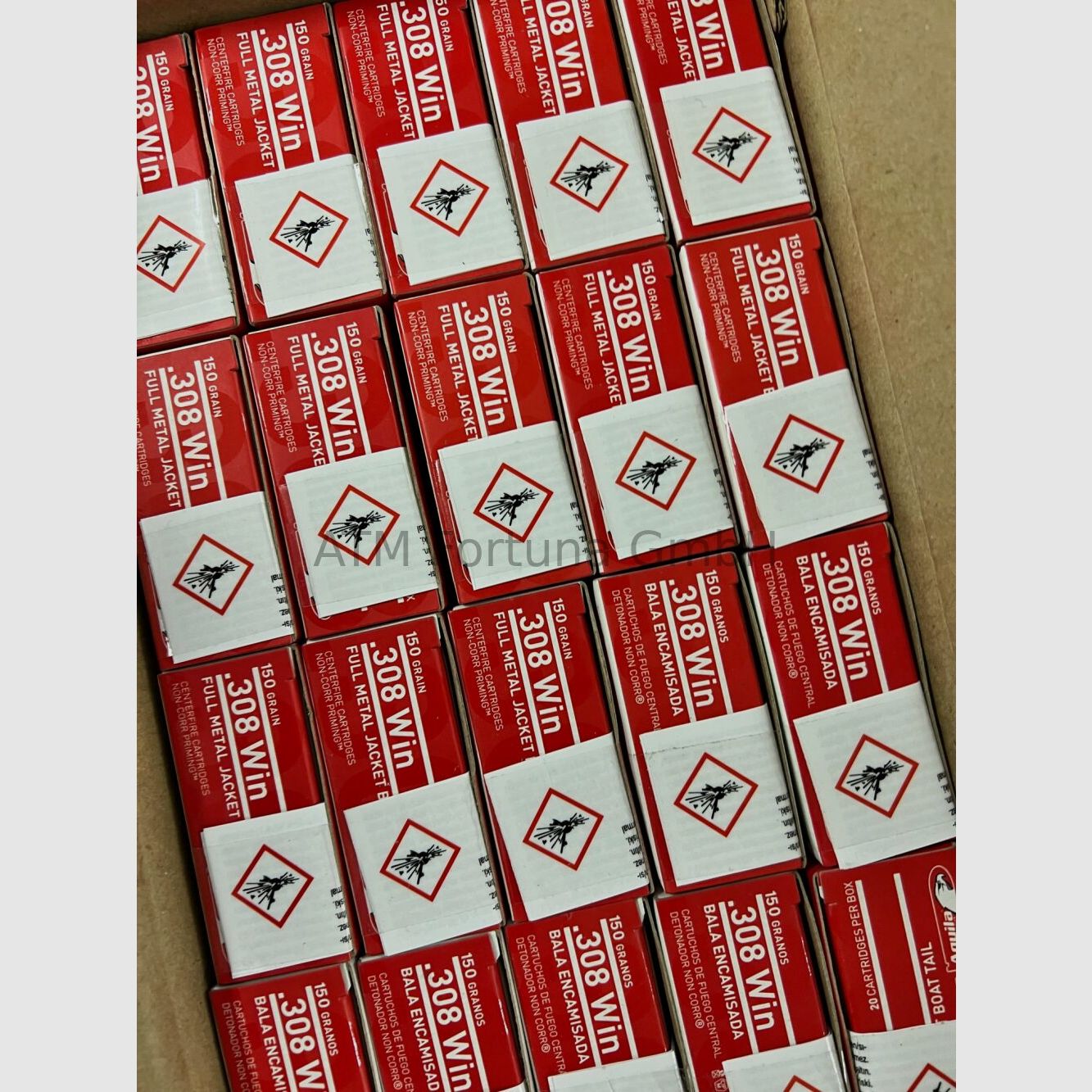 Aquila 1000 pieces Standard .308 Win BTFMJ 150 grs rifle cartridges