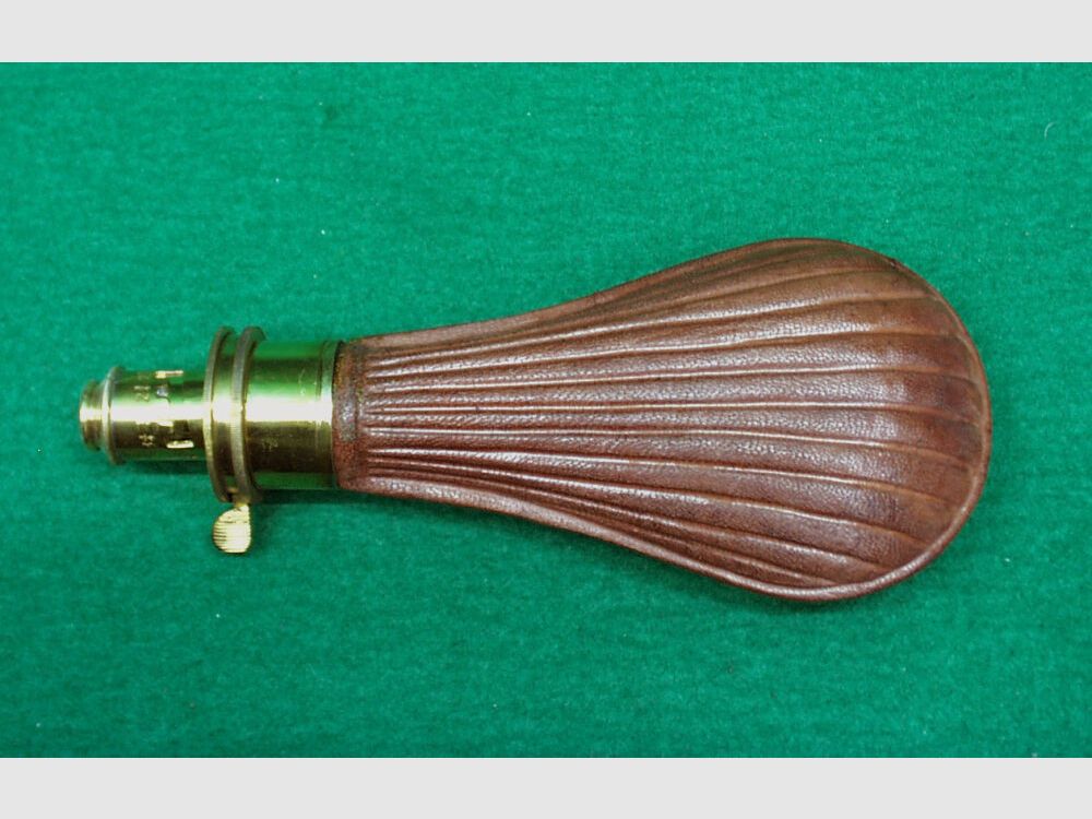 Indien Pulverflasche, Leder, (Streifen)