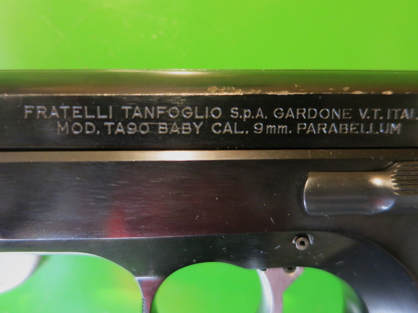 Tanfoglio TA90 Baby, semi-automatic. Self-loading sports pistol, small and handy self-defense classic, caliber 9 × 19 mm, without barrel #30