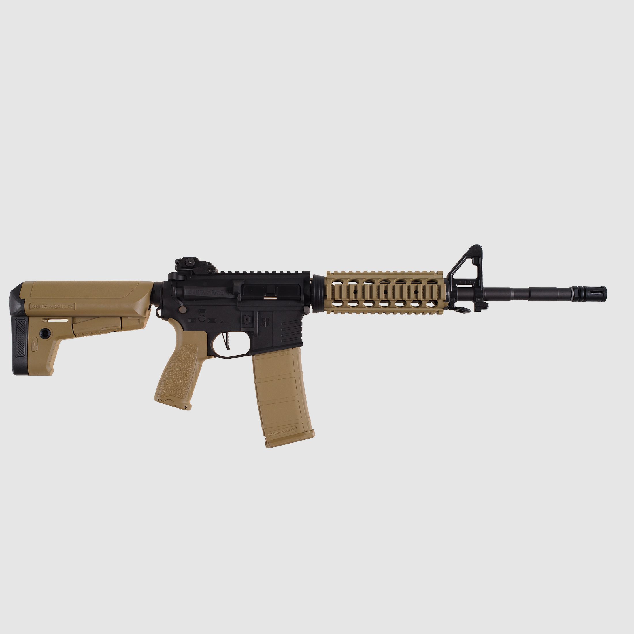 AR15 RIS CHARLIE Tan/Schwarz S-AEG Softair Gewehr Frei ab 18 Jahren | Delta Armory