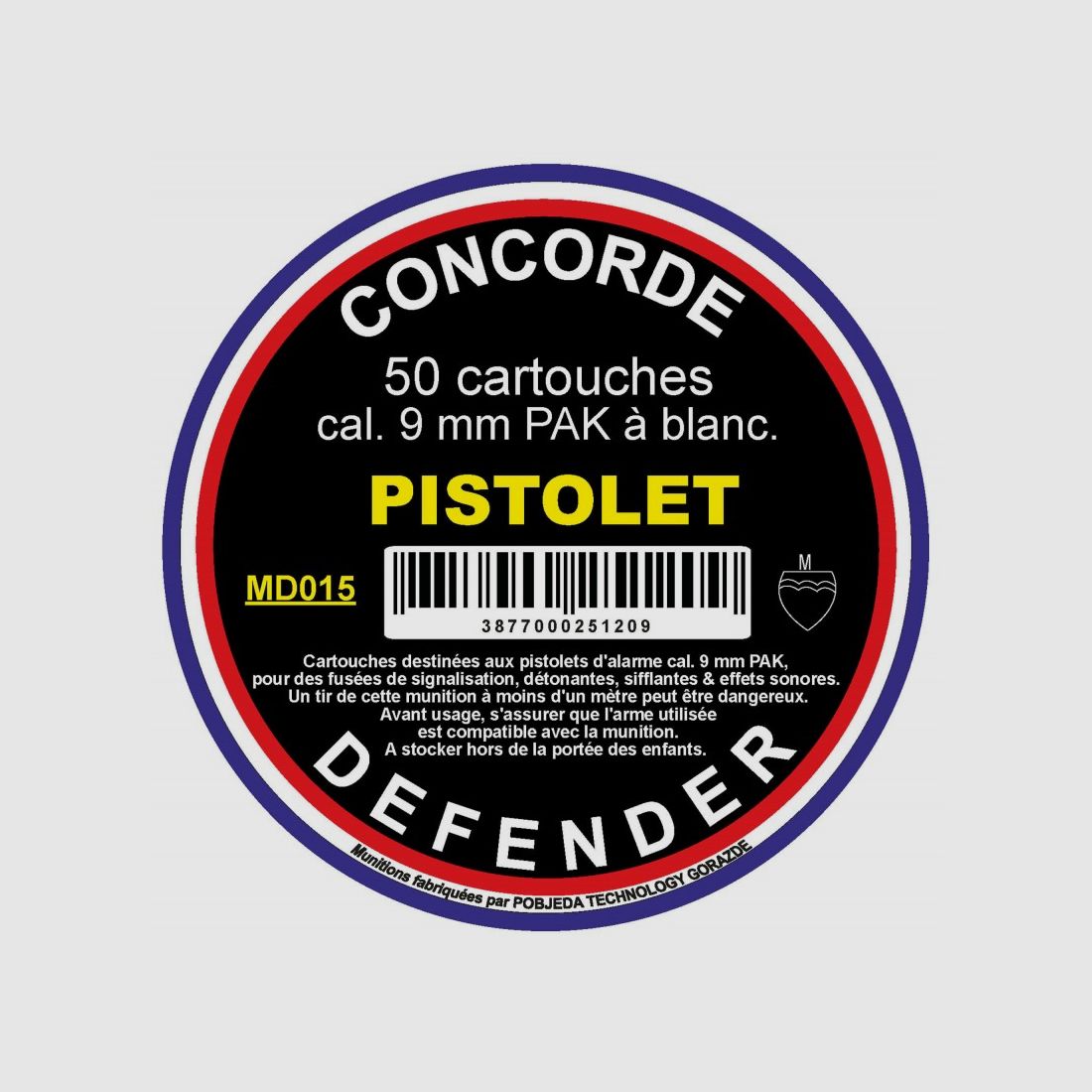 concorde defender - Box mit 50 Patronen Kal. 9 mm PAK Platzpatronen