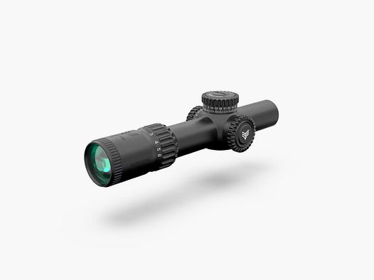 Swampfox Warhorse 1-6x24 FFP LPVO Zielfernrohr - MIL-Absehen, rot beleuchtet, 34 mm