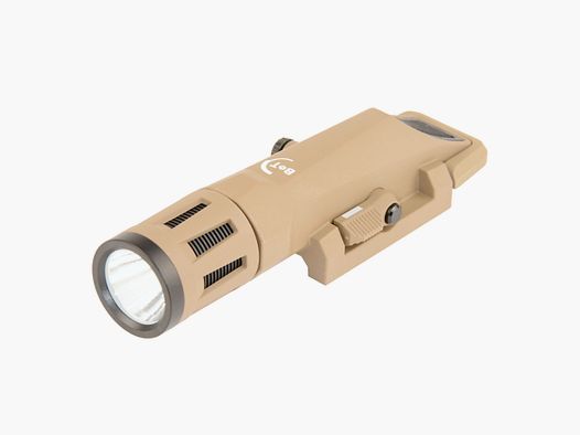 Lampe tactique B&T AG WML GEN-2 FDE (1xCR123), avec lumière blanche, lumière constante, lumière momentanée, stroboscope, 400 lumens