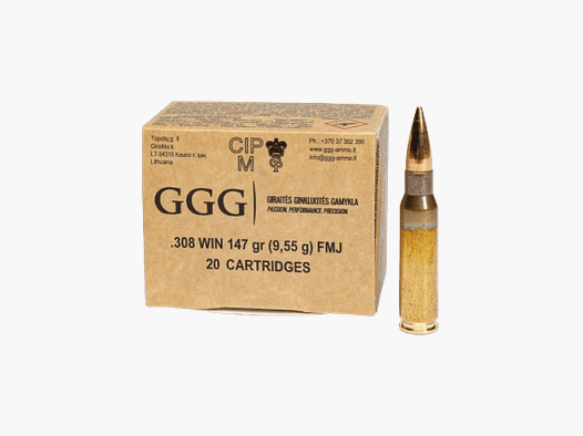 GGG .308 FMJ 147 gr. - 20 Stk.