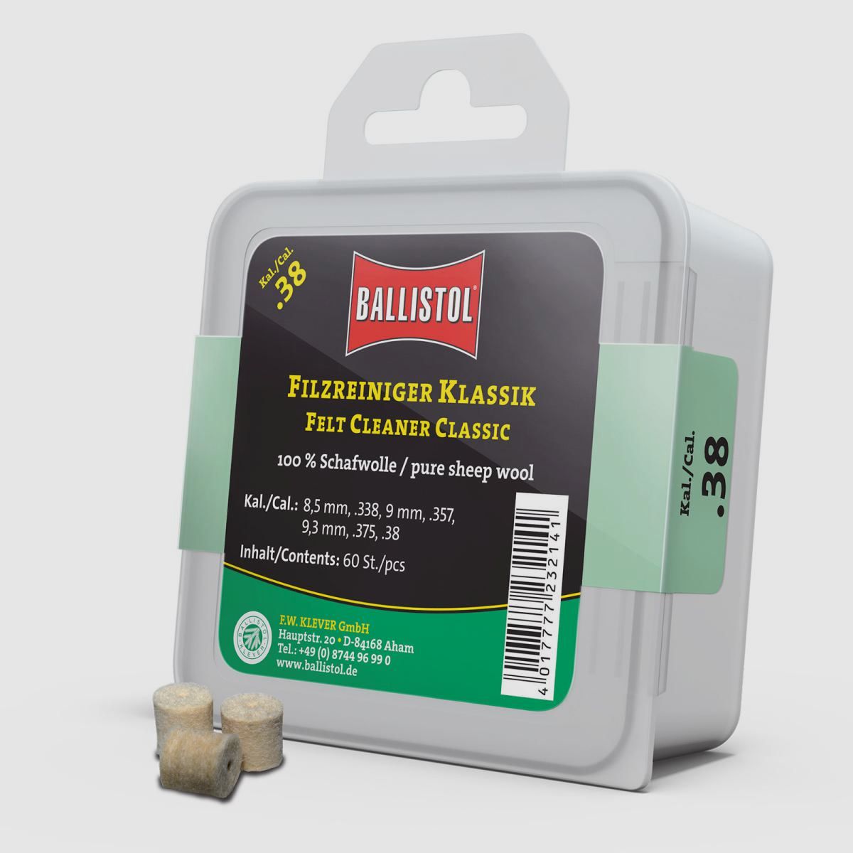 Ballistol Viltreiniger Klassiek / 60 stuks / Kal. .38