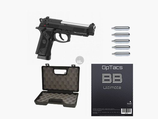 SET !!! Softair - Pistolet - KJ Works - M9IA Full Metal Co2 - à partir de 18 ans, plus de 0,5 Joule