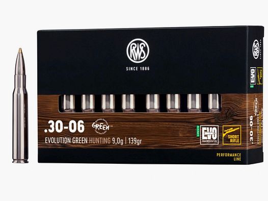 RWS 2411785 .30-06 Spr. Evo Green Short Rifle 9,0g 139grs. Munizioni per fucile senza piombo