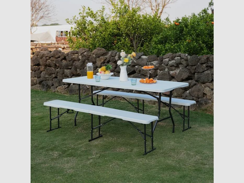 NC3404 Klappbare Gartenbank 183cm in Weiss