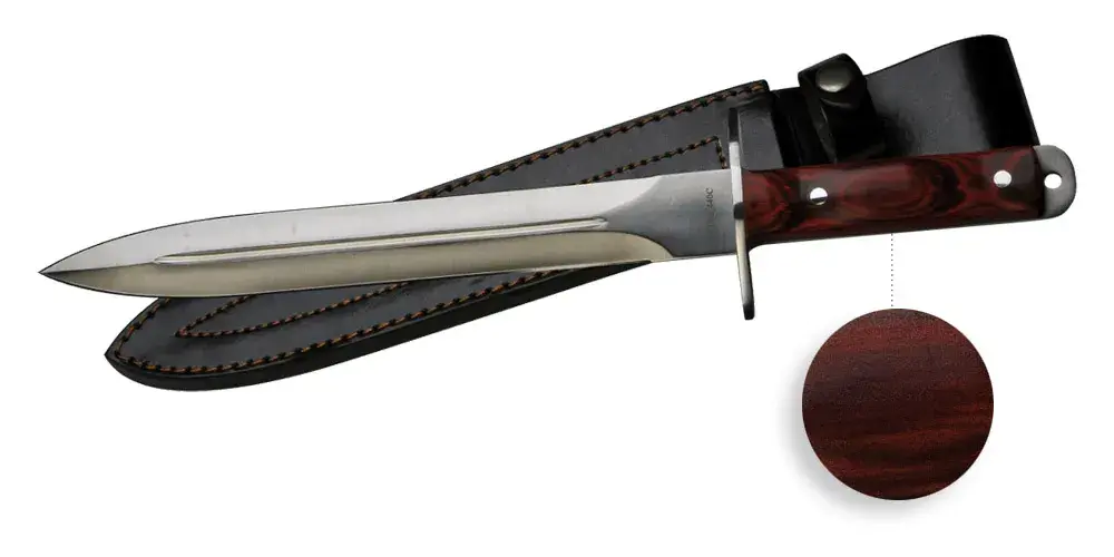 Jagdmesser 25 cm Holzgriff mit Etui, Bild 2 von 4