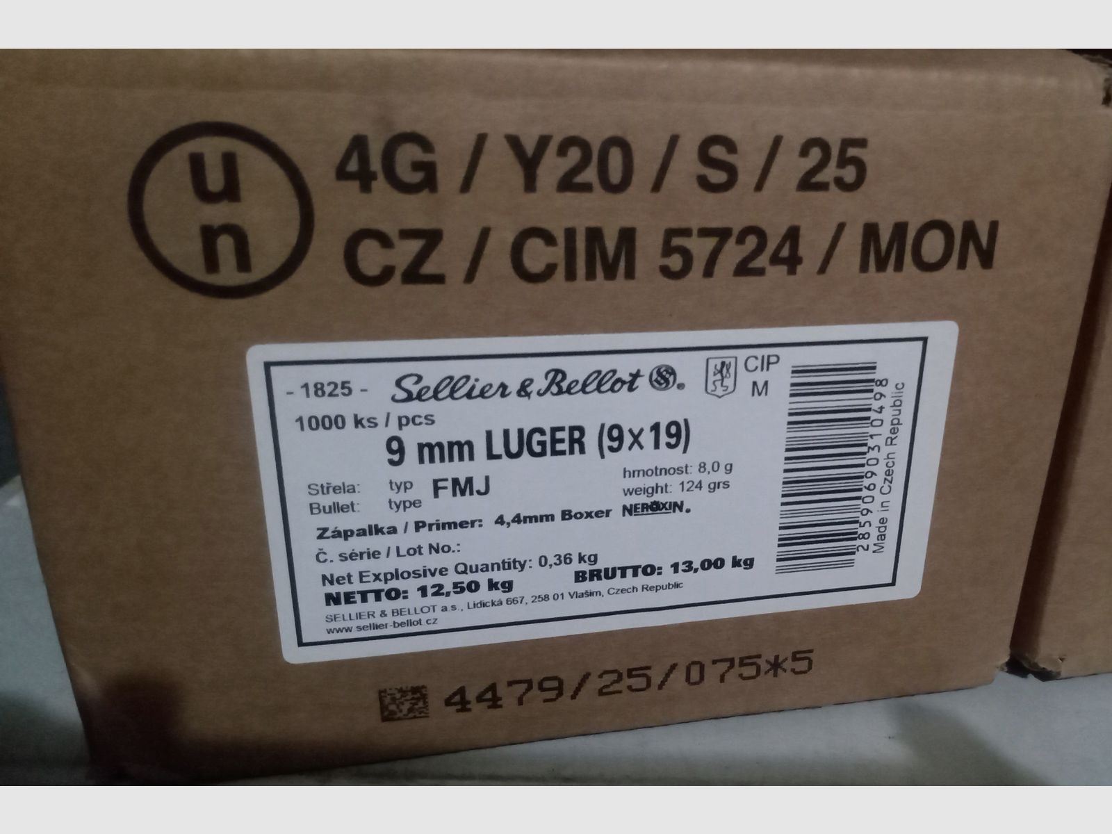 Sellier & Bellot 9mm Luger S&B FMJ 8,0g 124grs ^^^^^^^^^^^^^^^^
