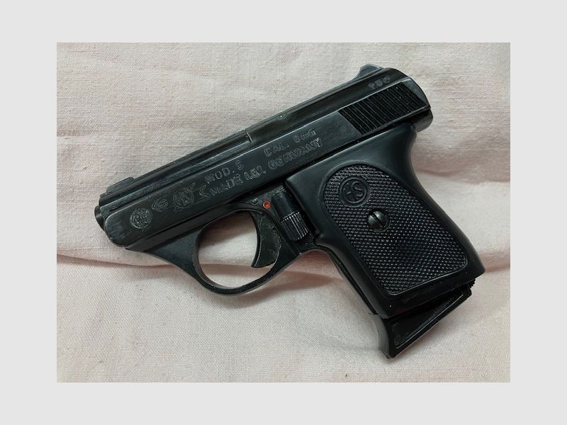 HS Gas- und Alarm-Pistole, Mod. 5, Kal. 8 mm, PTB Nr. 100, Taschenpistole 6-schüssig