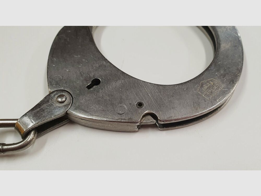 CLEJUSO Clemen & Jung e.K. Handcuff CLEJUSO No. 12 R, stainless steel handcuff, made in Germany, used