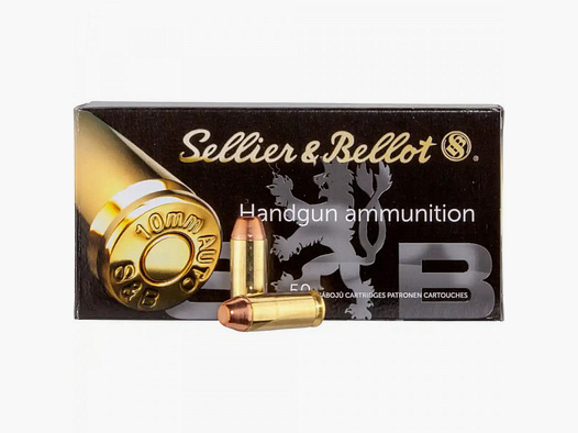SELLIER & BELLOT 10MM AUTO FMJ - 180GRS. / 11.7G. - 50 SHORT FIREARM CARTRIDGES