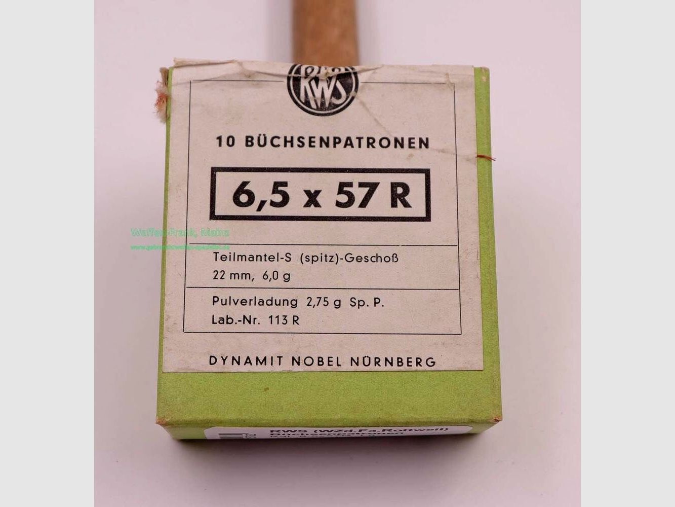 RWS (WZd.Fa.Rottweil) Büchsenpatronen 6,5x57R