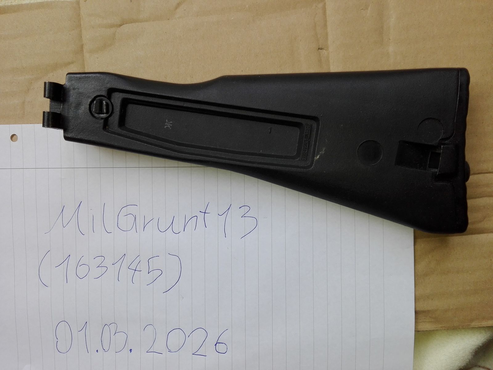 Original IZHMASH Polymer AK74M 5.5mm Pin/Pin Folding stock, 100 Series AK folding stock (older version without slot for buttpad strap)