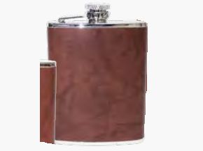 Fritzmann Cognacflasche mit brauner Lederhülle 180ml