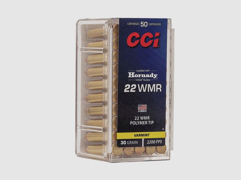 CCI V-Max .22 WMR 30GR Polymer Tip 50 cartucce