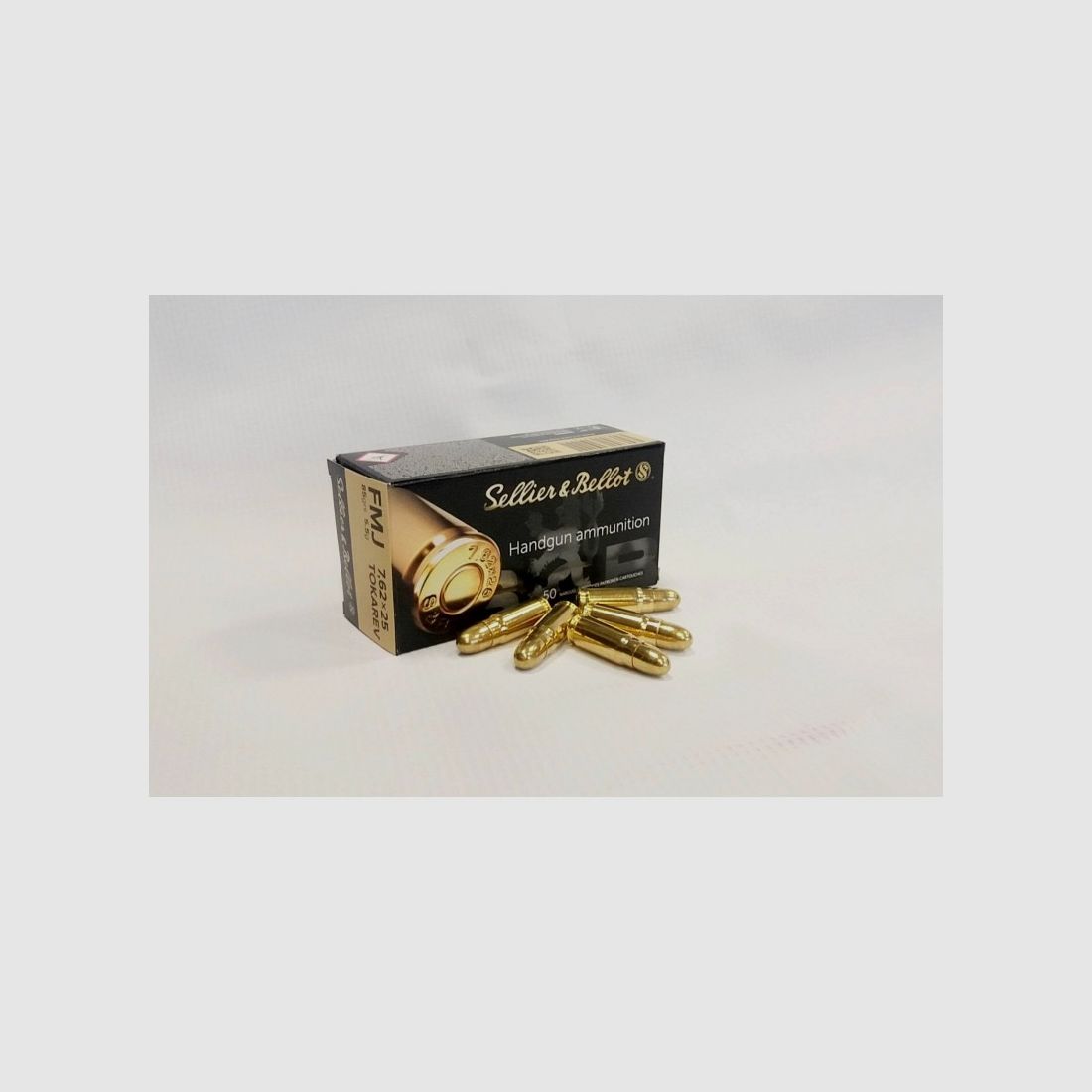 S&B Tokarev-Vollmantelgeschoss, Kal. 7,62×25 – 5,5 g FMJ (1 Packung, 50 Stück)
