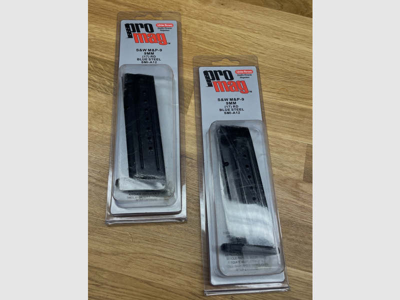 2 Stück ProMag Magazine für Smith & Wesson M&P9 im Kaliber 9mm Luger 17 Schuss