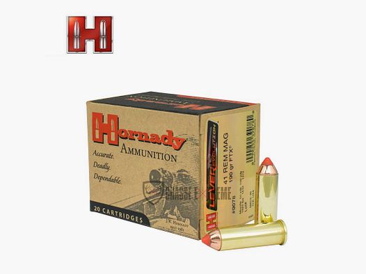 20 cartridges HORNADY Leverevolution 41 Rem Mag 190 Gr Ftx