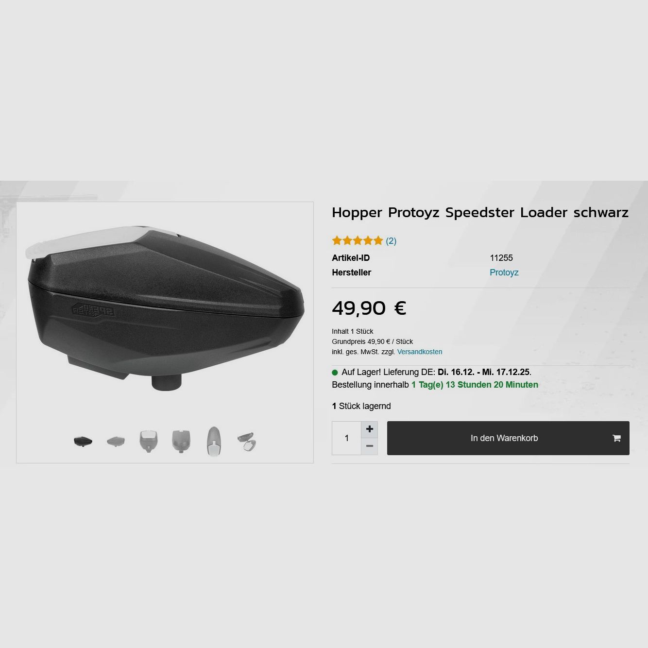 Tippman Stryker MP1 + Protoyz Speedster Loader Paintball Markierer