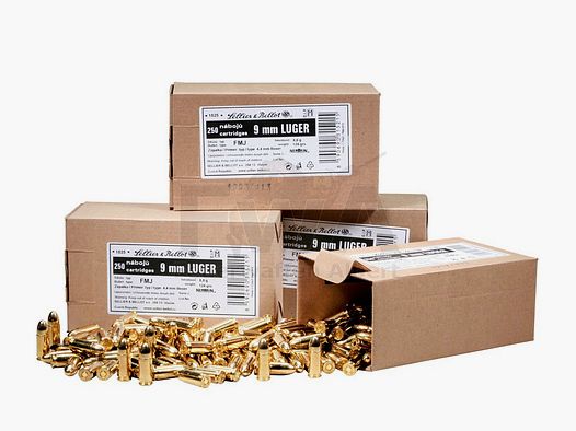 Patronen 9mm Luger Vollmantel 250er Schüttpackung  - Sellier & Bellot