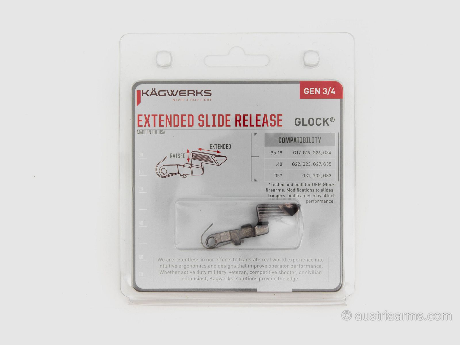 Kägwerks Glock Extended Slide Release – Gen 3/4