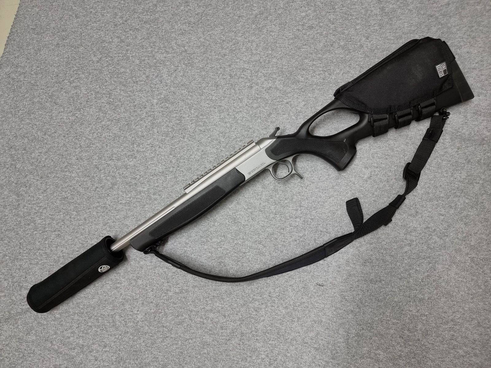 Bergara BA13 Stainless - .308 Winchester - Kipplaufbüchse - mit Stahlschiene, Neoprenriemen und Schafttasche