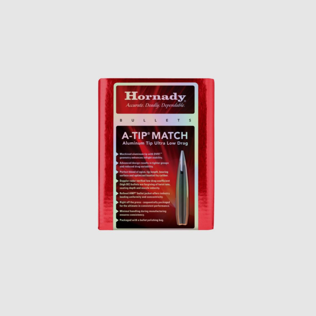 Hornady A-Tip Match Bullets 6.5 mm/.264 153 gr | 100 pieces Item 2638