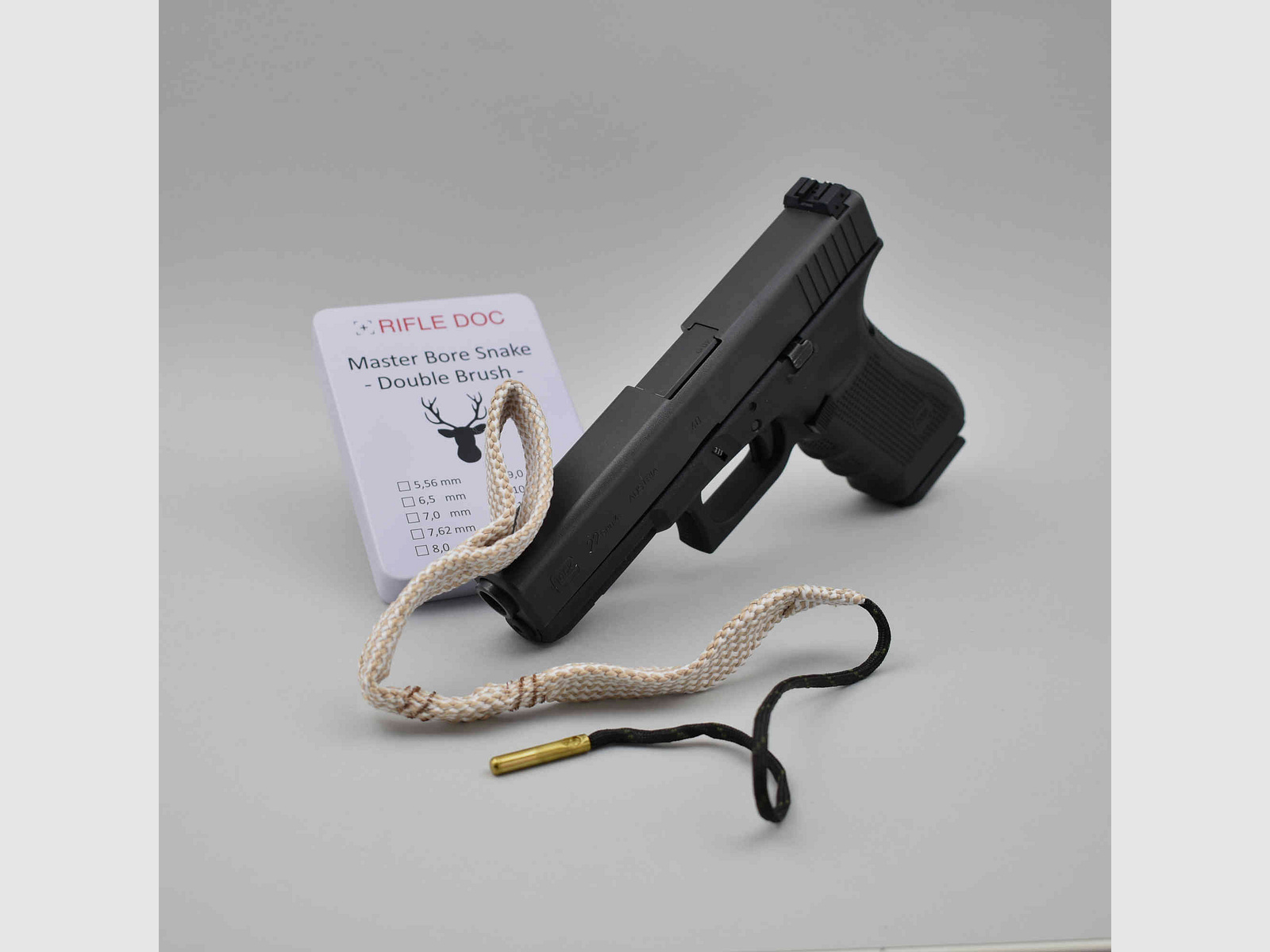 Pistooli 8 mm Cal .32  | Reinigungsschnur Kurzwaffe + Alu Dose