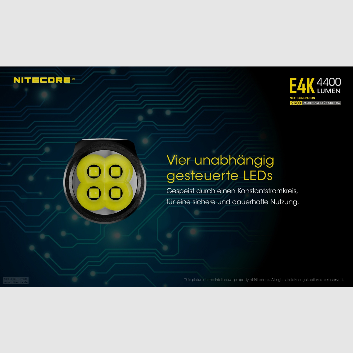 Nitecore E4K flashlight E4K 4400 lumens