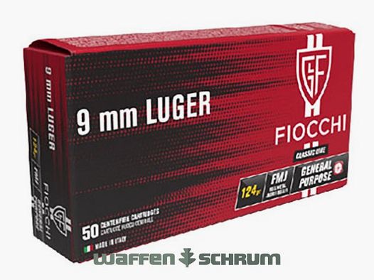 Fiocchi 9mmLuger Vollmantel 7,45g - 115gr.