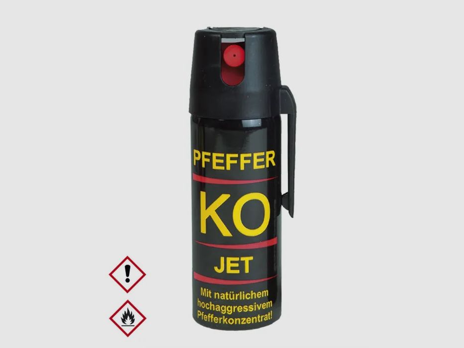 Pfefferspray K.O. JET Direktstrahl – 50ml - 11 % OC / 2,5 Mio. Scoville