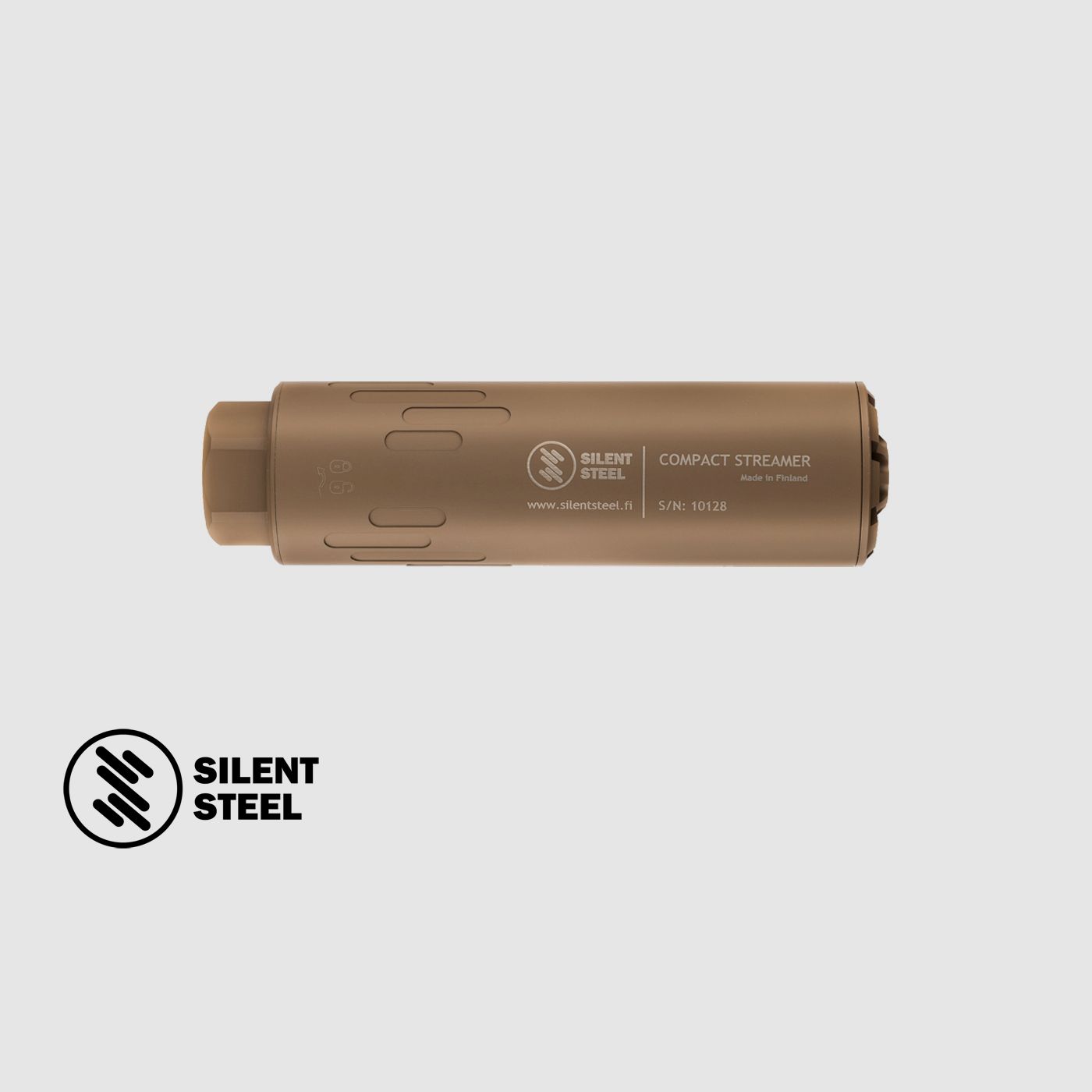 SILENT STEEL Compact Baffle Streamer QD 7.62 FDE, image 1 of 2